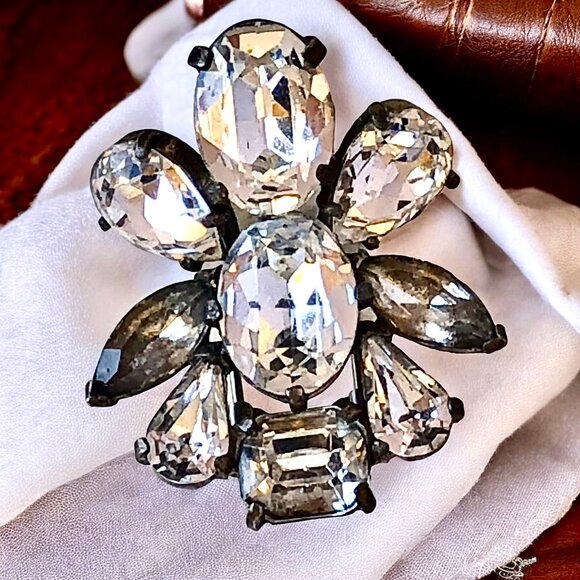 Eisenberg Original Vintage Fur Clip Rhinestone Brooch As Is - Picture 5 of 12